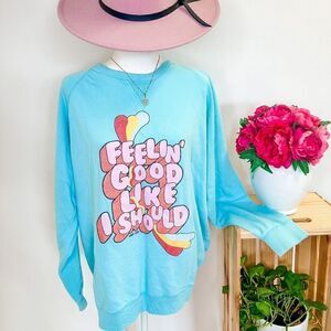 Feeling Good Turquoise Oversized Sweatshirt